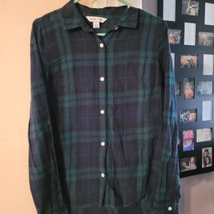 Old Navy The Classic Shirt, Navy/Green Size S Tall